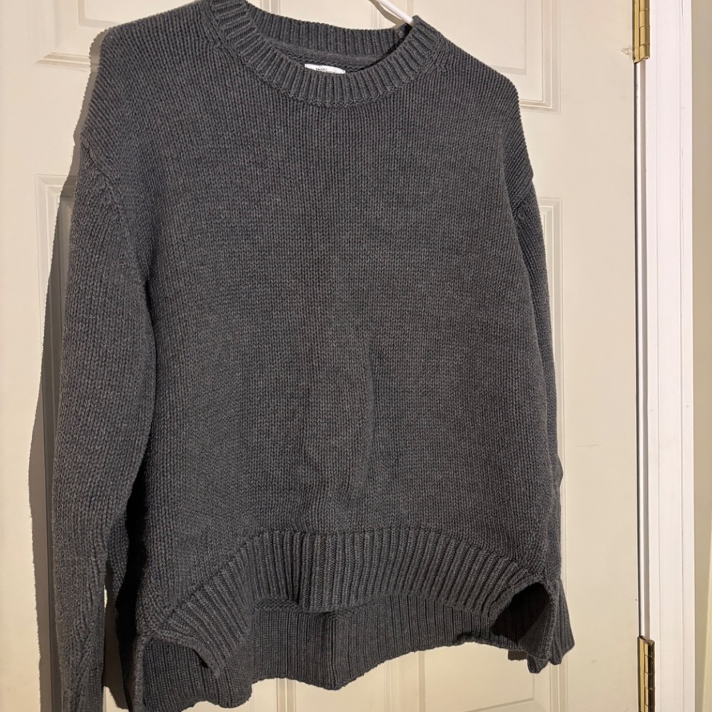 Lg Daily Ritual Grey Mockneck Sweater
